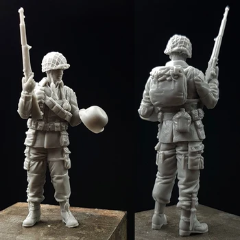  1/35 Scară de Rășină Figura Soldat Model de Kit de al doilea RĂZBOI mondial Parasutistii Americani în Picioare Scena Layout GK Neasamblate și Nevopsite DIY Jucărie