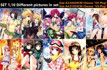  10 BUC/LOT Anime De DRAGOSTE-Ru Poster Autocolant carte Poștală Jucărie Lala Satalin Rito Haruna Konjiki no Yami Yui Mika Carduri Cadou A4/A3