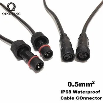  10 Perechi Negru de sex Masculin și de sex Feminin Plug Impermeabil LED Conector Cu 2/3 de Bază 2/3 Pin IP68 40cm 0.5(mm2) Cablu Pentru Iluminat cu LED