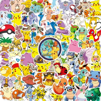  100 Pokemon Desene Animate Drăguț Valiza Tableta De Carte De Mână Rezistent La Apă Decorative Graffiti, Jucărie Clasic Autocolante