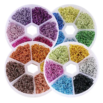  1080pcs/Cutie 6 6mm Culoare Aluminiu Deschide Inele Colorate Sari Inel Inele Despicate pentru Bijuterii DIY Constatare a Face Accesorii Consumabile