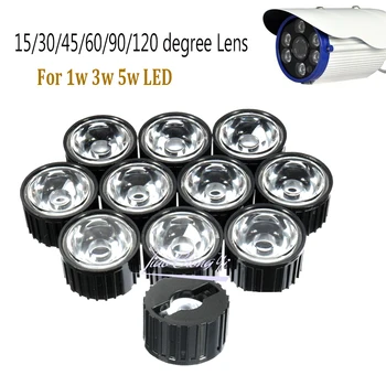  10buc 5/8/15/25/30/45/60/90/120 grade Lentilă LED Cu Negru Suport Pentru 1W 3W 5W LED de Mare Putere Lampa