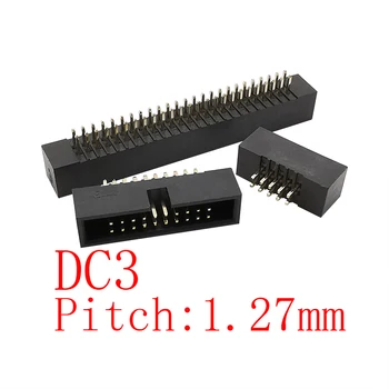  10buc/lot DC3 1.27 mm Pas IDC Cutie de Pin Header Conectorul Pin DC3 1.27 mm, Rând Dublu Masculin Socket DC3 ANTETE 2x3-25Pin