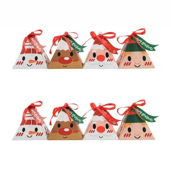  10buc Înaltă Calitate Triunghi Partid Decor de Crăciun Consumabile Roșu Cutie de Bomboane Cadou Buzunar Moș Crăciun de Hârtie Caseta de Cookie-uri Husă