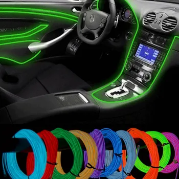  10M EL Flexibile Led Tub Moale de Sârmă Strălucire de Neon Auto Coarda Benzi de Lumină Xmas Decor AC 12V
