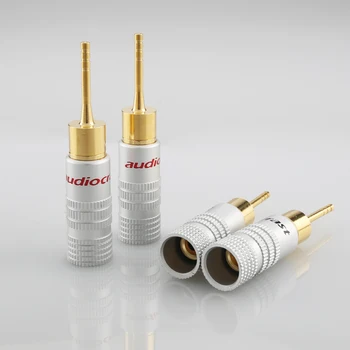  10Pcs de Înaltă Calitate Noi cu Aur de 24K Vorbitor Pin Înger Banană 2mm Prize cablu Difuzor Șurub de Blocare a Conectorului