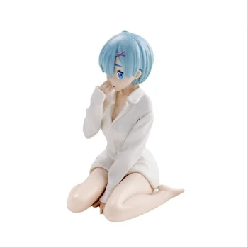  11cm Figura Anime Re:Viața Într-O Lume Diferită De Zero Rem Ram Cămașă Albă Genunchi Reprezenta Fata PVC Acțiune de Colectare Model
