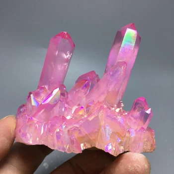  120g Roz Aura Cristal de Cuarț VUG Titan Bismut Silicon de Bord Curcubeu