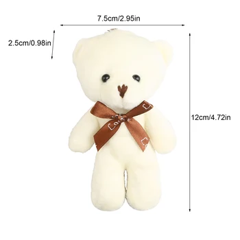  12cm Drăguț Ursuleț de Pluș Jucării Minunat Mini Cravata Urs Păpuși Sac Breloc cu Pandantiv Păpuși Cadou Frumos Pentru Fete 1buc