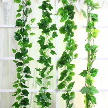  180cm Real atinge Artificiale Iederă Cățărătoare cu Frunze Verzi Ramură Ghirlanda Plante de Viță de vie Fals Frunze de Ratan din Plastic de Perete Home Garden Decor