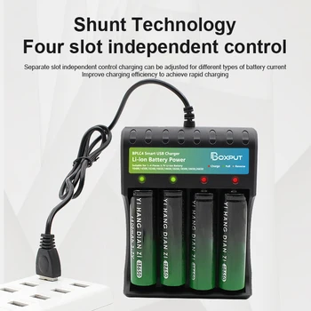  18650 Incarcator Li-ion baterie slot Separat independent de control de încărcare de 18500 14500 18350 încărcare rapidă USB Incarcator Baterii