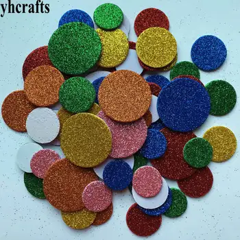  1bag/Lot Rotund mozaic, glitter spuma autocolante Spuma joc de puzzle jucărie pentru Copii de învățare Timpurie jucarii educative Gradinita meserii