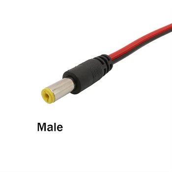  2 buc 5.5 mm x 2.1 mm DC Plug Jack pentru Dual Aligator Clipuri DC Masculin Feminin Test de Crocodil Clemă de Sârmă Conector de Cablu