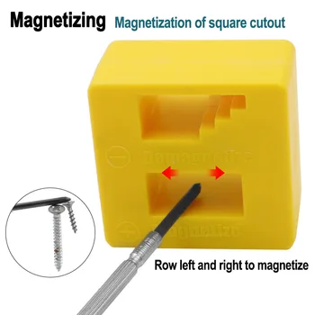  2 în 1 bit dispozitiv magnetic Puternic șurubelniță plus Dublă utilizare demagnetizare Mini Șurub lot Rapid magnetizer rapid Demagnetizantă