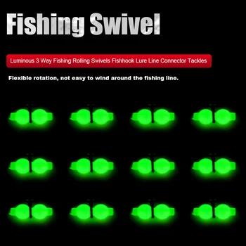 20/50 BUC/Lot Luminos în Formă de Tărtăcuță Pivotante treacă Linia de Rulare 3 Mod de Pescuit Conector Pivotant Mare Cârlig de Pescuit Aborda Accesorii