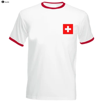  2019 Modă De Culoare Solidă Pentru Bărbați Tricou Elveția Fotbalistul Echipei T-Shirt Suporteri Mens Top Casual Tee