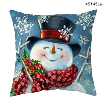  2022 Crăciun Fericit Om De Zăpadă Față De Pernă Față De Pernă Decoratiuni De Craciun Pentru Casa Ornamente De Crăciun Navidad Consumabile Partid Noel