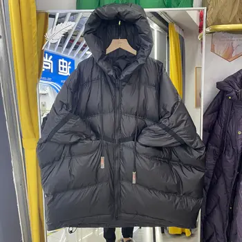  2022 sezon nou jos jacheta femei mediu-lung cu glugă mare libertate coreean îngroșat alb rață jos haina de iarna