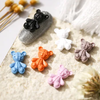  20buc 6colors Urs Unghii Farmece desen Animat Japonez de Bijuterii Nails Art Decor 3D Urs Mic Manichiura Accesorii Pentru Fata Doamna