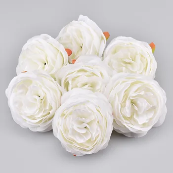  20BUC/9cm Mare Artificiale White Peony Rose Silk Capete de Flori Pentru Decor Nunta DIY Cununa de Scrapbooking Ambarcațiuni de Flori False