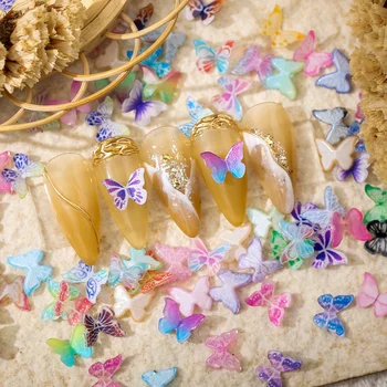  20BUC Zână Fluture de Culoare de Unghii de Arta Rășină Farmece Fluture Colorat Decoratiuni Unghii Paiete DIY Manichiura Ornament Accesorii
