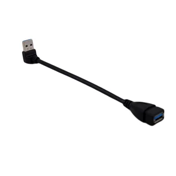  23cm 90 de Grade în Sus și în Jos și Stânga și Dreapta în Unghi USB 3.0, UN USB de sex Masculin la Feminin Extensie Adaptor cablu Negru