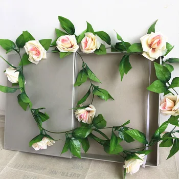  240CM/lot Trandafiri de Mătase Vița-de-vie cu Frunze Verzi Pentru Acasă Decorare Nunta Fals frunze diy pun ghirlande Flori Artificiale