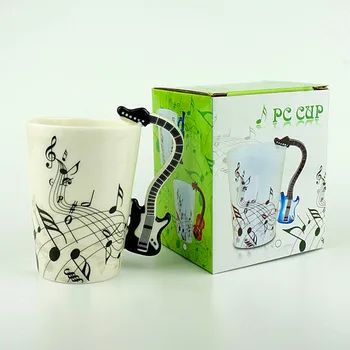  240ml/400ml Muzica Cana Creative Chitara Vioara Stil Cana Ceramica de Cafea Ceai Lapte Suficient Cani cu Maner Noutate Cadouri
