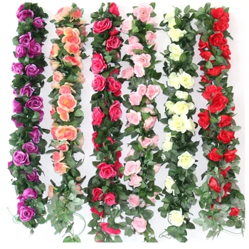  250CM Trandafiri de Mătase Ivy Viță de vie Frunze Verzi Ghirlanda Pentru Acasă Decorare Nunta Fals Frunze Diy pun ghirlande Flori Artificiale