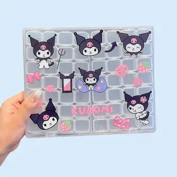  28/56 Sloturi de Bijuterii Cutie de Depozitare Detașabilă Sanrioed Hello Kitty Kuromi Plastic Transparent Margele Cercei Cutie de Bijuterii DIY Cutii