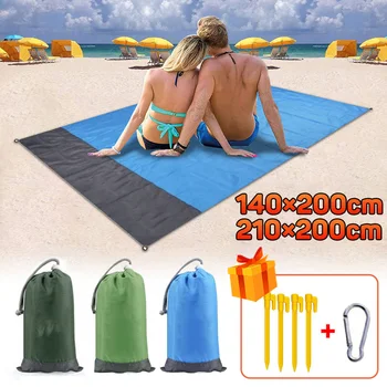  2x2.1m Impermeabil Buzunar Beach Blanket Pliant Camping Saltea Saltea Portabil Ușor Mat Picnic în aer liber Saltea de Plaja cu Nisip Mat