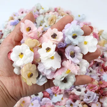  30Pcs Mini Matase Multicolore Daisy Capete de Flori Artificiale Flori pentru Decoratiuni Nunta Coroană de Crăciun Scrapbooking 3cm