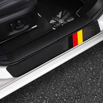  4 buc Pentru BMW M Power Germania Italia Pavilion 3 Tri-Culori Mașină Pragului de Ușă Protector Scuff Portbagaj Auto Pragul Autocolant Decal Acoperire