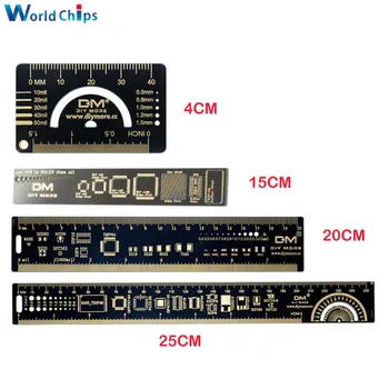  4 cm 15 cm 20 cm 25 cm PCB Riglă Multifuncțională Instrument de Măsurare Rezistor Condensator Cip IC SMD Dioda Tranzistorul Pachet de 180 de Grade