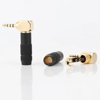  4buc hifi audio 3.5 mm Negru în Formă de L de 90 de Grade Jack Audio Conector de sex masculin adaptor Pentru DIY cablu căști de Lipire 4 pol