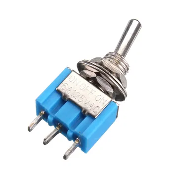  5pcs/lot Albastru Mini 3-Pin SPDT ON / OFF / PE AC 125V/6A Comutatoare Miniaturale