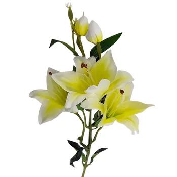  6 Capete/Ramură de Paști Vii Artificiale Floare de Crin Planta Acasă Petrecerea de Nunta Decor Frumos cadou pentru prietenii tai