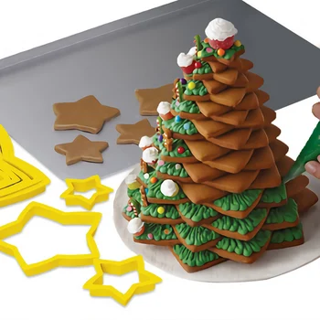  6pcs/Set Pom de Crăciun Cookie-Cutter Mucegai Xmas Plastic 3D DIY Anul Nou Biscuiți, turtă dulce Filtru de Mucegai Timbru Instrument de Copt