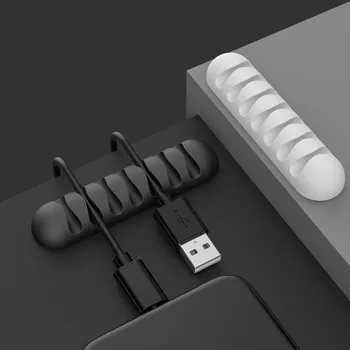  7 noi Clipuri Organizator de Cablu de Silicon, Cablu USB Bobină pentru Cablu Flexibil de Gestionare Clipuri pentru Mouse-ul pentru Căști Cască Suport pentru Cablu