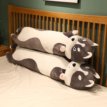  70/150cm Dimensiuni Uriașe Mult Husky Jucarii de Plus Desene animate de Dormit Perna Păpuși de Pluș Moale Câine Animal de Perna pentru Copii Fete Cadouri
