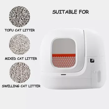  76L Inteligent animal de Companie Pisica Cutie Automata Auto-Curățare Toaletă pentru Pisici 2.4 G Wi-Fi Remote Control App Pisica de Nisip Tava Toalete