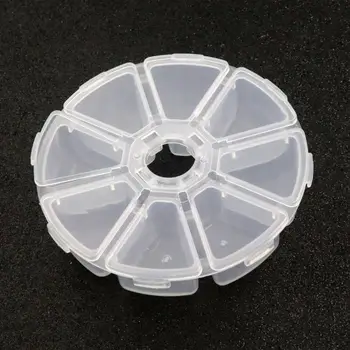  8 Grila Rotund Transparent Plastic Dur Cazuri DIY Cutie de Bijuterii Margele Organizator de Stocare Container Pentru Diy Accesorii lucrate Manual