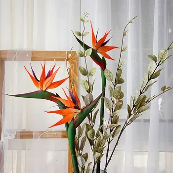  80CM imobiliara artificiala atinge floarea pasarea paradisului strelitzia podea de flori false cameră petrecerea de nunta decor