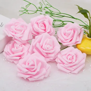  8CM 10/20/30/50Pcs Artificiale Spuma PE Flori de Trandafir Capete de Mireasa Buchet de Flori Pentru o Nunta Decorative Scrapbooking DIY