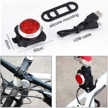  Accesorii pentru biciclete Seatpost Coada de Lumină în aer liber, Ciclism Siguranță de Avertizare Încărcare USB LED Biciclete Lumina