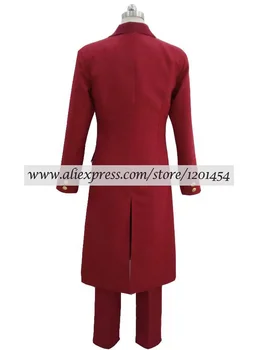  Ace Attorney Km Edgeworth Costum Roșu Costum Cosplay Costum Set Complet