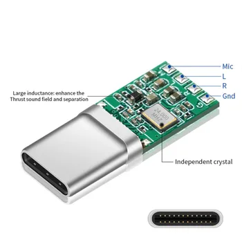  ALC5686 Chip Type-C Digital Audio Mufă pentru Căști DAC Decodare fără Pierderi de Calitate a Sunetului pe 32 de biți 384khz USB C Hifi Conector Adaptor