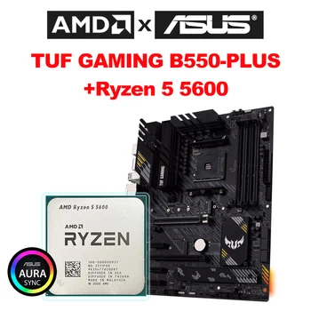  AMD Nou Ryzen 5 5600 Prosesor CPU AM4 3.5 GHz Six-Core DDR4 Micro-atx 128G+ASUS Nou TUF JOCURI B550M PLUS Placa de baza