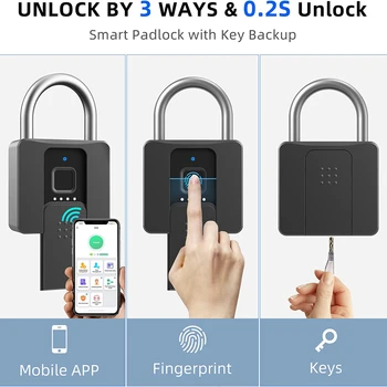 Amprenta Lacăt Aliaj de Zinc Inteligent Amprenta Biometrică Ușă Lacăte Impermeabil Bluetooth APP de acces fără cheie de Deblocare pentru Biroul de Acasă