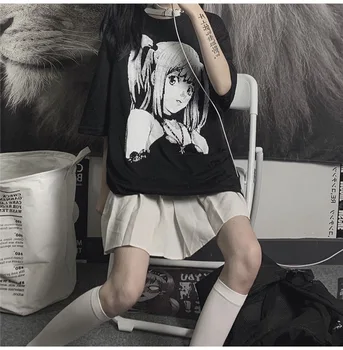  Anime Death Note Misa Amane Imitație Sexy, Topuri, tricouri Cosplay Costum Japonez Manga Oversize T-shirt Maneca Scurta